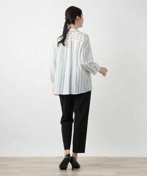 Leilian PLUS HOUSE / レリアンプラスハウス シャツ・ブラウス | ストライプバンドカラーブラウス【Leilian WHITE LABEL】 | 詳細6