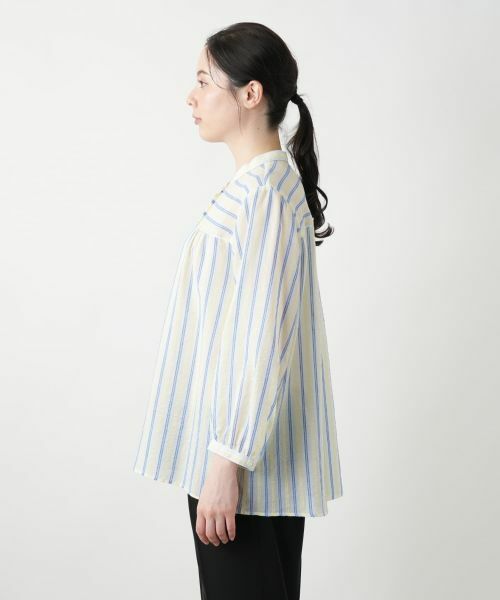 Leilian PLUS HOUSE / レリアンプラスハウス シャツ・ブラウス | ストライプバンドカラーブラウス【Leilian WHITE LABEL】 | 詳細8
