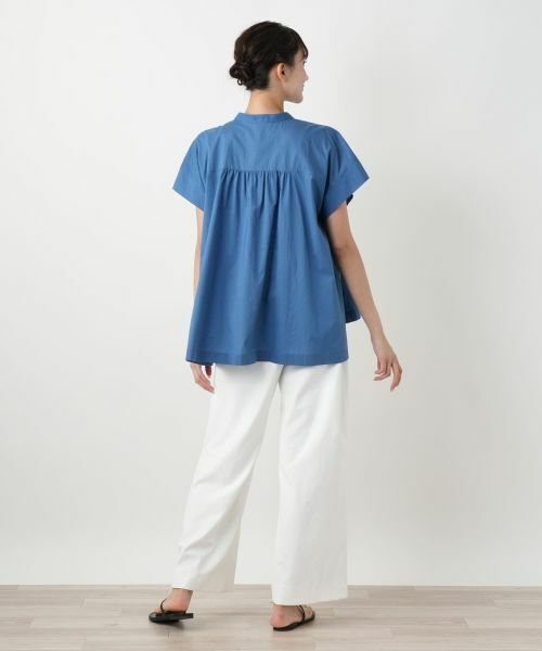 Leilian PLUS HOUSE / レリアンプラスハウス シャツ・ブラウス | 【店舗人気】スタンドカラーギャザーブラウスLeilian WHITE LABEL】 | 詳細3