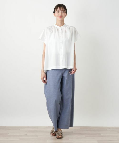 Leilian PLUS HOUSE / レリアンプラスハウス シャツ・ブラウス | 【店舗人気】スタンドカラーギャザーブラウスLeilian WHITE LABEL】 | 詳細4