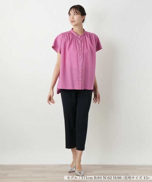 Leilian PLUS HOUSE / レリアンプラスハウス シャツ・ブラウス | 【店舗人気】スタンドカラーギャザーブラウスLeilian WHITE LABEL】 | 詳細7