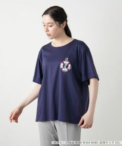 Leilian PLUS HOUSE / レリアンプラスハウス カットソー | 刺繍クルーネックカットソー【Leilian WHITE LABEL】