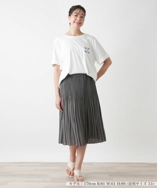 Leilian PLUS HOUSE / レリアンプラスハウス カットソー | 刺繍クルーネックカットソー【Leilian WHITE LABEL】 | 詳細1