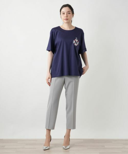 Leilian PLUS HOUSE / レリアンプラスハウス カットソー | 刺繍クルーネックカットソー【Leilian WHITE LABEL】 | 詳細12