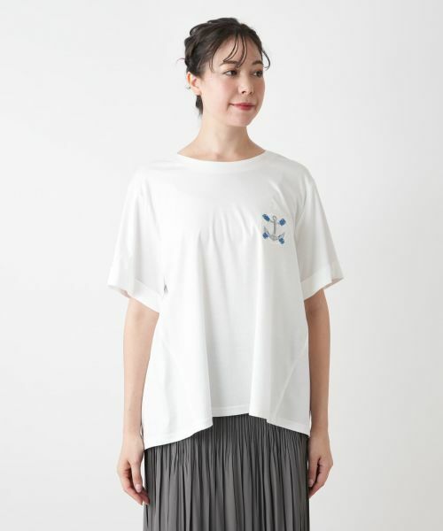 Leilian PLUS HOUSE / レリアンプラスハウス カットソー | 刺繍クルーネックカットソー【Leilian WHITE LABEL】 | 詳細4