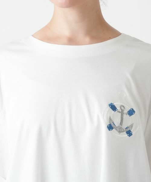 Leilian PLUS HOUSE / レリアンプラスハウス カットソー | 刺繍クルーネックカットソー【Leilian WHITE LABEL】 | 詳細7