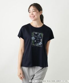 Leilian PLUS HOUSE / レリアンプラスハウス Tシャツ | 刺繍フレンチスリーブカットソー【Leilian WHITE LABEL】