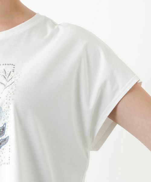 Leilian PLUS HOUSE / レリアンプラスハウス Tシャツ | 刺繍フレンチスリーブカットソー【Leilian WHITE LABEL】 | 詳細13