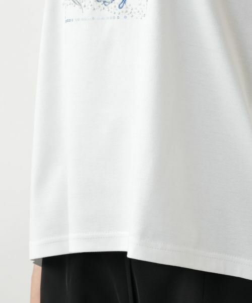 Leilian PLUS HOUSE / レリアンプラスハウス Tシャツ | 刺繍フレンチスリーブカットソー【Leilian WHITE LABEL】 | 詳細14