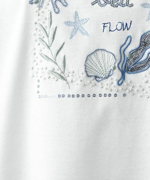 Leilian PLUS HOUSE / レリアンプラスハウス Tシャツ | 刺繍フレンチスリーブカットソー【Leilian WHITE LABEL】 | 詳細16