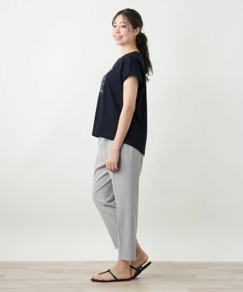 Leilian PLUS HOUSE / レリアンプラスハウス Tシャツ | 刺繍フレンチスリーブカットソー【Leilian WHITE LABEL】 | 詳細2