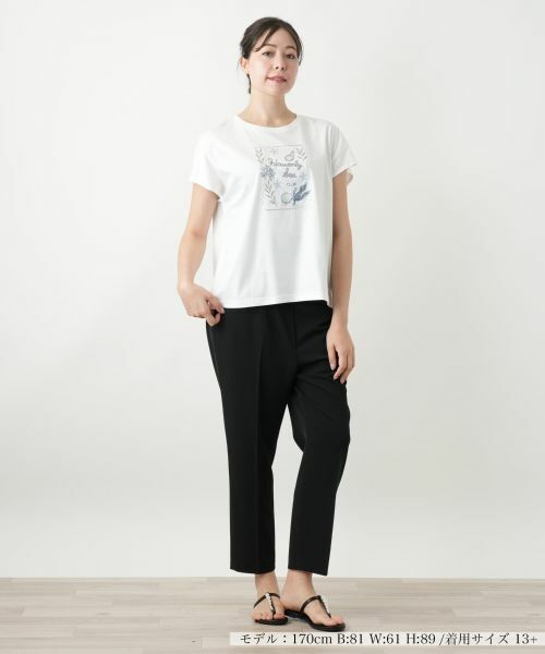 Leilian PLUS HOUSE / レリアンプラスハウス Tシャツ | 刺繍フレンチスリーブカットソー【Leilian WHITE LABEL】 | 詳細5