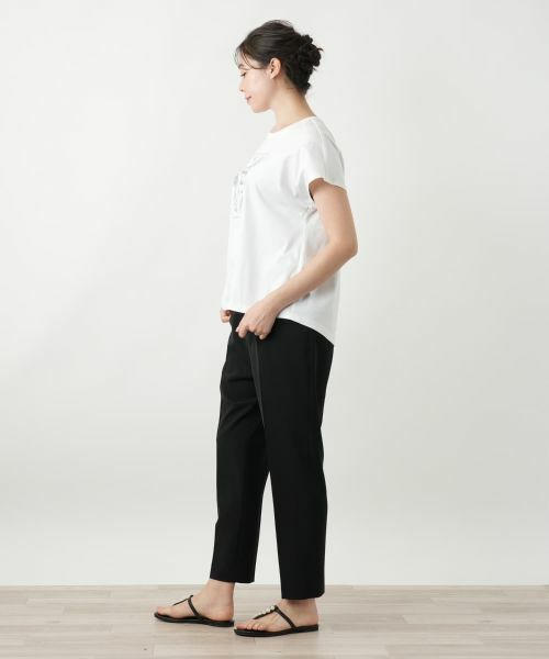 Leilian PLUS HOUSE / レリアンプラスハウス Tシャツ | 刺繍フレンチスリーブカットソー【Leilian WHITE LABEL】 | 詳細6