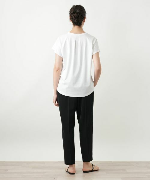 Leilian PLUS HOUSE / レリアンプラスハウス Tシャツ | 刺繍フレンチスリーブカットソー【Leilian WHITE LABEL】 | 詳細7