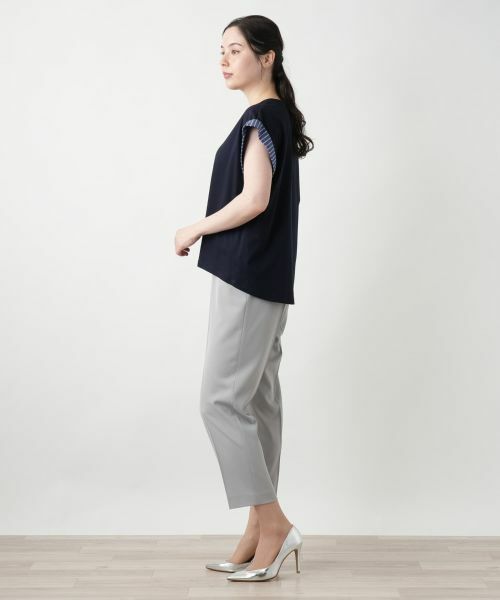 Leilian PLUS HOUSE / レリアンプラスハウス カットソー | ストライプ切替カットソー【Leilian WHITE LABEL】 | 詳細2