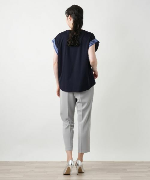 Leilian PLUS HOUSE / レリアンプラスハウス カットソー | ストライプ切替カットソー【Leilian WHITE LABEL】 | 詳細3