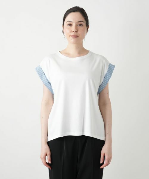 Leilian PLUS HOUSE / レリアンプラスハウス カットソー | ストライプ切替カットソー【Leilian WHITE LABEL】 | 詳細7