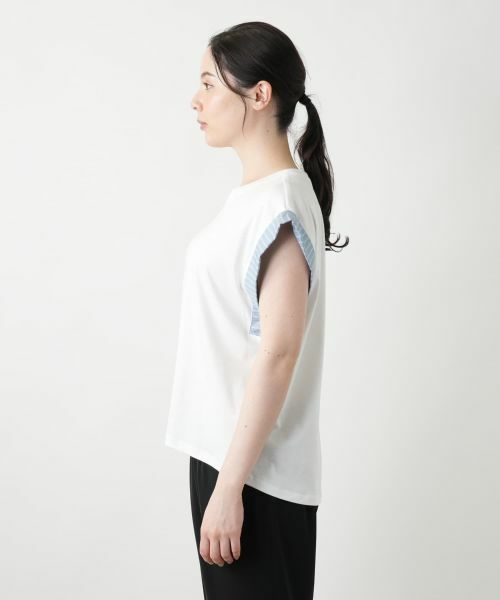 Leilian PLUS HOUSE / レリアンプラスハウス カットソー | ストライプ切替カットソー【Leilian WHITE LABEL】 | 詳細8
