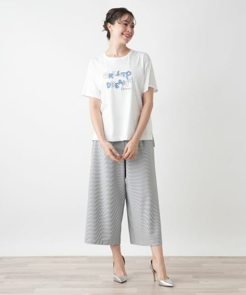 Leilian PLUS HOUSE / レリアンプラスハウス Tシャツ | 刺繍ロゴTシャツ【Leilian WHITE LABEL】 | 詳細1
