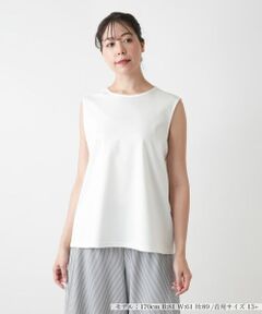 Leilian PLUS HOUSE / レリアンプラスハウス カットソー | 【店舗人気】刺繍ノースリーブカットソー【Leilian WHITE LABEL】