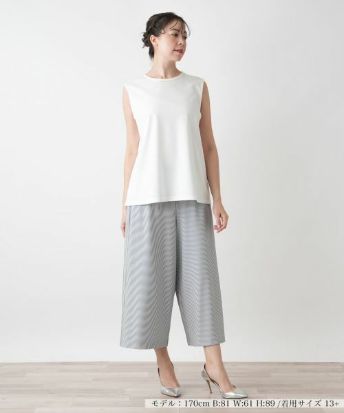 Leilian PLUS HOUSE / レリアンプラスハウス カットソー | 【店舗人気】刺繍ノースリーブカットソー【Leilian WHITE LABEL】 | 詳細1