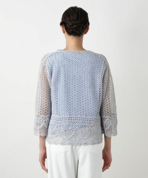 Leilian PLUS HOUSE / レリアンプラスハウス カーディガン・ボレロ | かぎ編みVネックカーディガン【Leilian WHITE LABEL】 | 詳細12