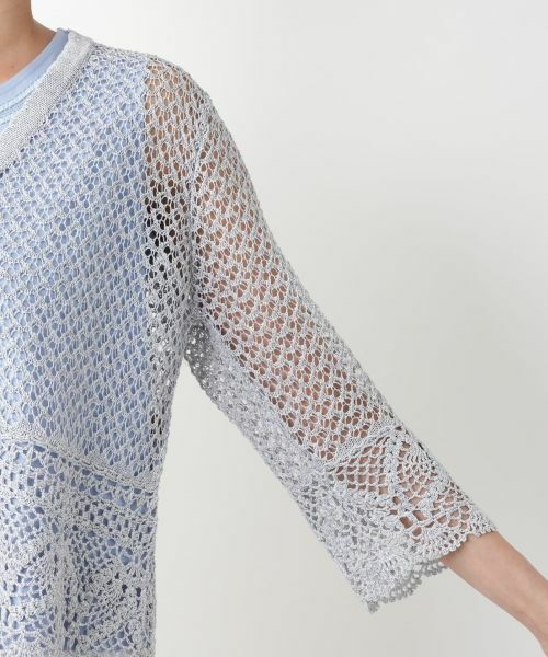 Leilian PLUS HOUSE / レリアンプラスハウス カーディガン・ボレロ | かぎ編みVネックカーディガン【Leilian WHITE LABEL】 | 詳細15