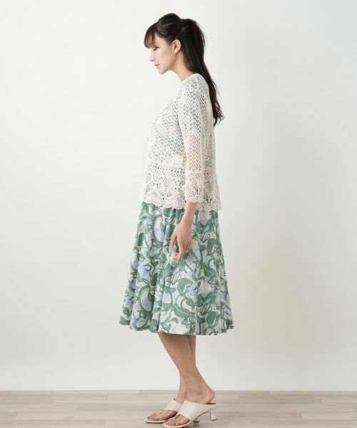 Leilian PLUS HOUSE / レリアンプラスハウス カーディガン・ボレロ | かぎ編みVネックカーディガン【Leilian WHITE LABEL】 | 詳細2