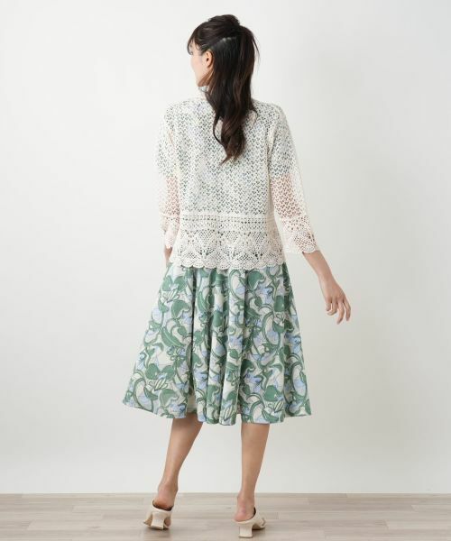 Leilian PLUS HOUSE / レリアンプラスハウス カーディガン・ボレロ | かぎ編みVネックカーディガン【Leilian WHITE LABEL】 | 詳細3