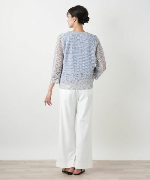 Leilian PLUS HOUSE / レリアンプラスハウス カーディガン・ボレロ | かぎ編みVネックカーディガン【Leilian WHITE LABEL】 | 詳細9