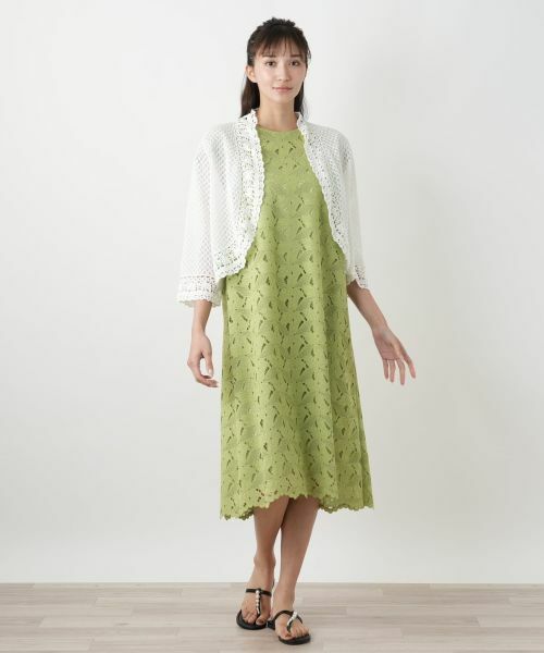 Leilian PLUS HOUSE / レリアンプラスハウス カーディガン・ボレロ | かぎ編みレースカーディガン【Leilian WHITE LABEL】 | 詳細1