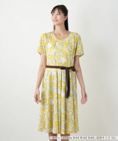 Leilian PLUS HOUSE / レリアンプラスハウス ドレス | フラワープリントフレアワンピース【Leilian WHITE LABEL】