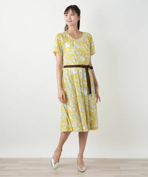 Leilian PLUS HOUSE / レリアンプラスハウス ドレス | フラワープリントフレアワンピース【Leilian WHITE LABEL】 | 詳細1