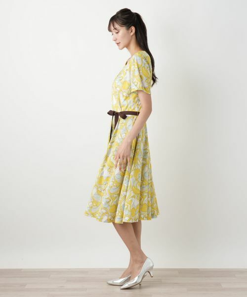 Leilian PLUS HOUSE / レリアンプラスハウス ドレス | フラワープリントフレアワンピース【Leilian WHITE LABEL】 | 詳細2