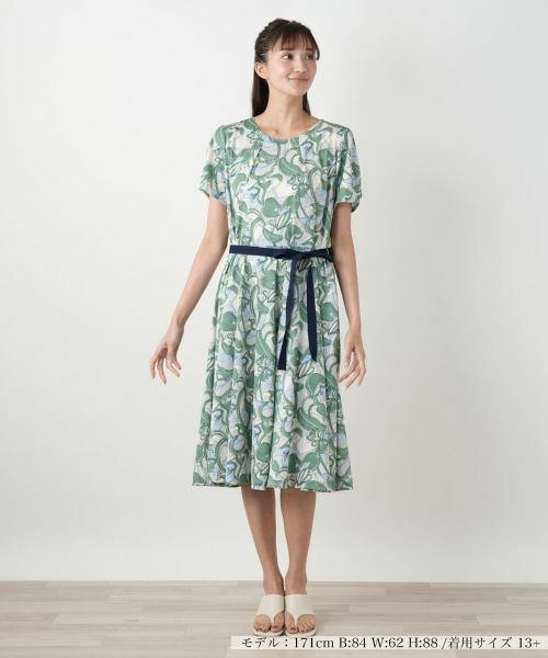 Leilian PLUS HOUSE / レリアンプラスハウス ドレス | フラワープリントフレアワンピース【Leilian WHITE LABEL】 | 詳細4