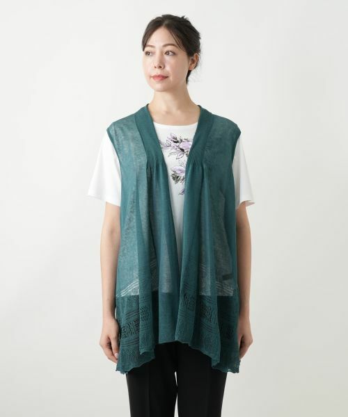 Leilian PLUS HOUSE / レリアンプラスハウス テーラードジャケット | シアーフレアベスト【Leilian WHITE LABEL】 | 詳細10