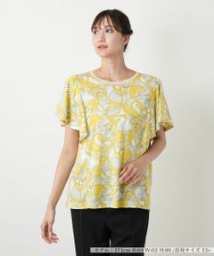 Leilian PLUS HOUSE / レリアンプラスハウス カットソー | 【店舗人気】プリントフレアスリーブカットソー【Leilian WHITE LABEL】