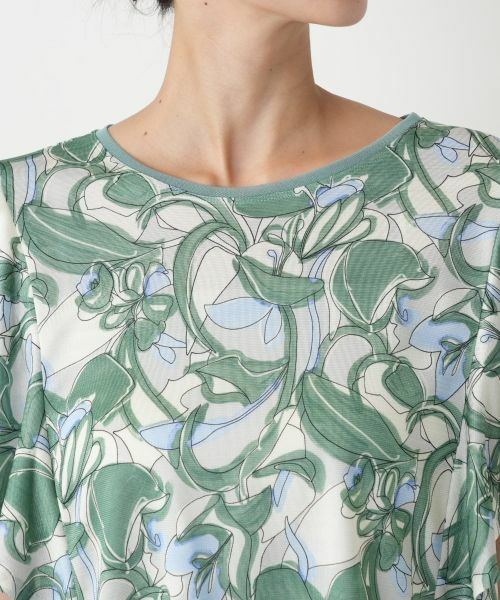 Leilian PLUS HOUSE / レリアンプラスハウス カットソー | 【店舗人気】プリントフレアスリーブカットソー【Leilian WHITE LABEL】 | 詳細10