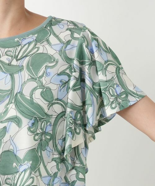 Leilian PLUS HOUSE / レリアンプラスハウス カットソー | 【店舗人気】プリントフレアスリーブカットソー【Leilian WHITE LABEL】 | 詳細12