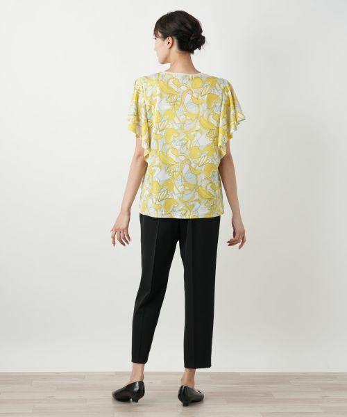 Leilian PLUS HOUSE / レリアンプラスハウス カットソー | 【店舗人気】プリントフレアスリーブカットソー【Leilian WHITE LABEL】 | 詳細3