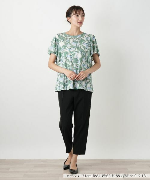 Leilian PLUS HOUSE / レリアンプラスハウス カットソー | 【店舗人気】プリントフレアスリーブカットソー【Leilian WHITE LABEL】 | 詳細4