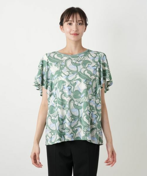 Leilian PLUS HOUSE / レリアンプラスハウス カットソー | 【店舗人気】プリントフレアスリーブカットソー【Leilian WHITE LABEL】 | 詳細7