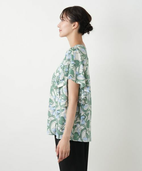 Leilian PLUS HOUSE / レリアンプラスハウス カットソー | 【店舗人気】プリントフレアスリーブカットソー【Leilian WHITE LABEL】 | 詳細8