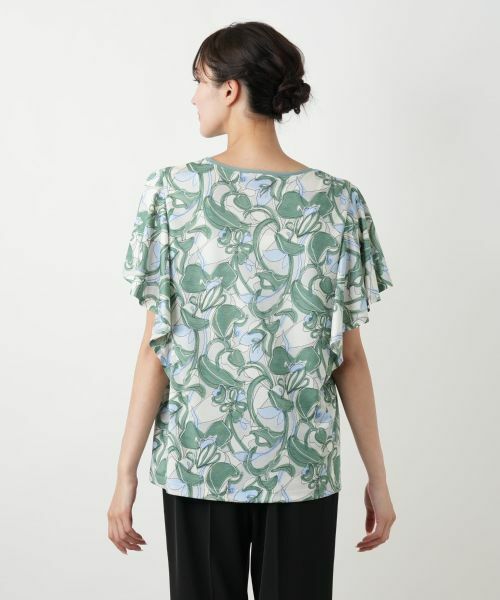 Leilian PLUS HOUSE / レリアンプラスハウス カットソー | 【店舗人気】プリントフレアスリーブカットソー【Leilian WHITE LABEL】 | 詳細9