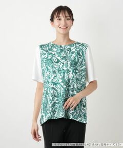 Leilian PLUS HOUSE / レリアンプラスハウス カットソー | ペイズリー柄プリントカットソー【Leilian WHITE LABEL】