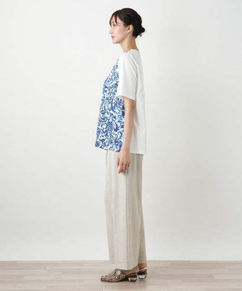 Leilian PLUS HOUSE / レリアンプラスハウス カットソー | ペイズリー柄プリントカットソー【Leilian WHITE LABEL】 | 詳細2