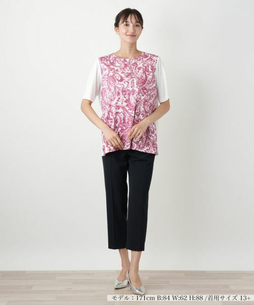 Leilian PLUS HOUSE / レリアンプラスハウス カットソー | ペイズリー柄プリントカットソー【Leilian WHITE LABEL】 | 詳細7