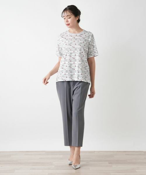 Leilian PLUS HOUSE / レリアンプラスハウス カットソー | 【店舗人気】プリントTシャツ【Leilian WHITE LABEL】 | 詳細1