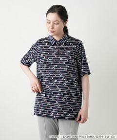 Leilian PLUS HOUSE / レリアンプラスハウス ポロシャツ | 【店舗人気】プリントポロシャツ【Leilian WHITE LABEL】