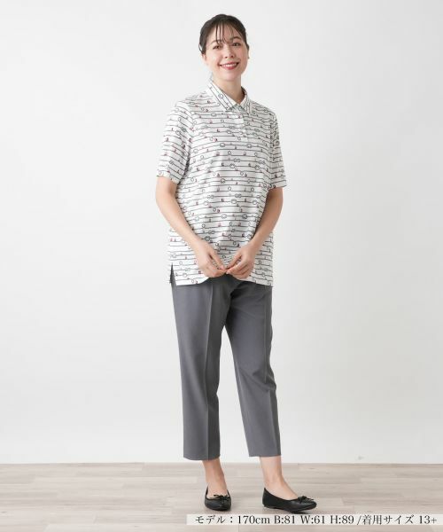 Leilian PLUS HOUSE / レリアンプラスハウス ポロシャツ | 【店舗人気】プリントポロシャツ【Leilian WHITE LABEL】 | 詳細1